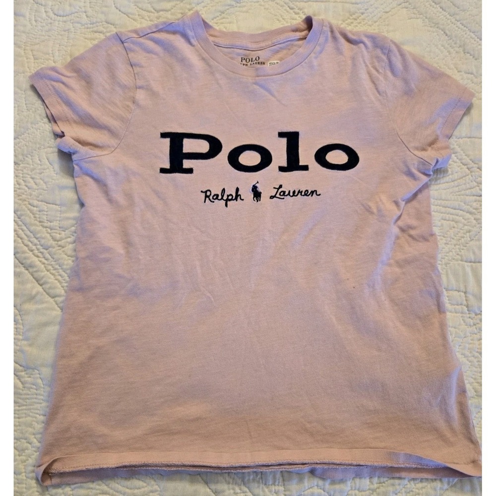 Polo Ralph Lauren Logo Shirt Small Pink Short Sleeve Womens Embroidered S